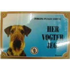 AIRDALE TERRIER VOGTER SKILT