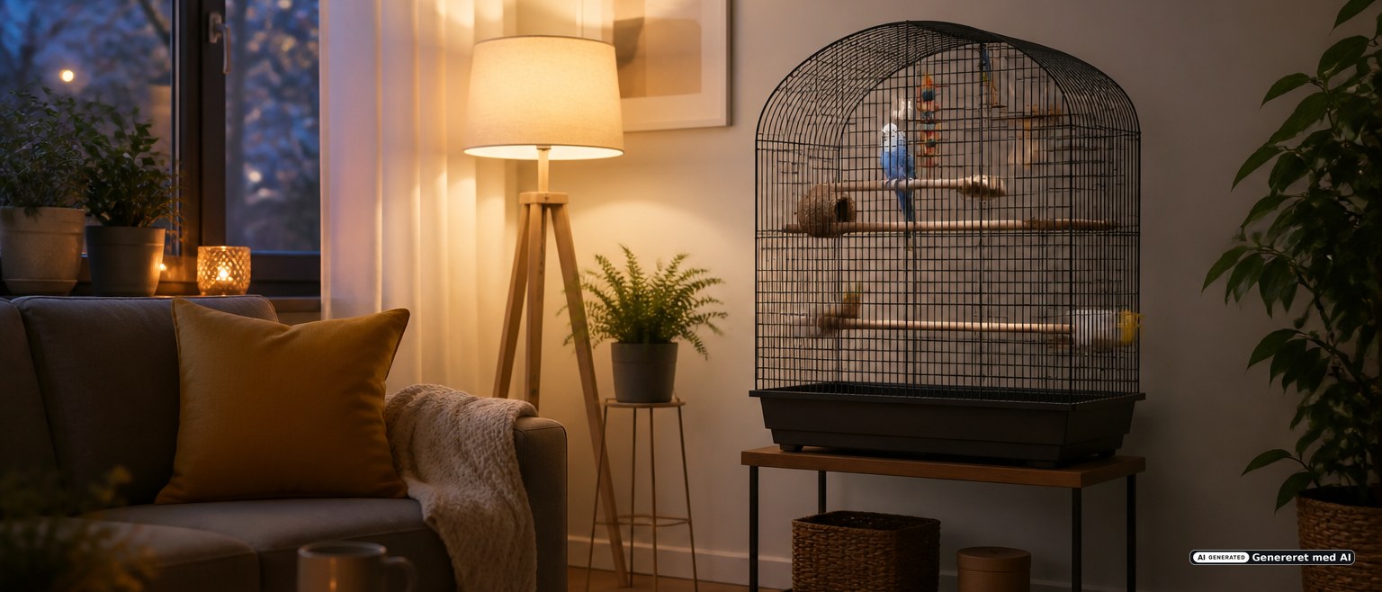 bird cage away from radiator living room