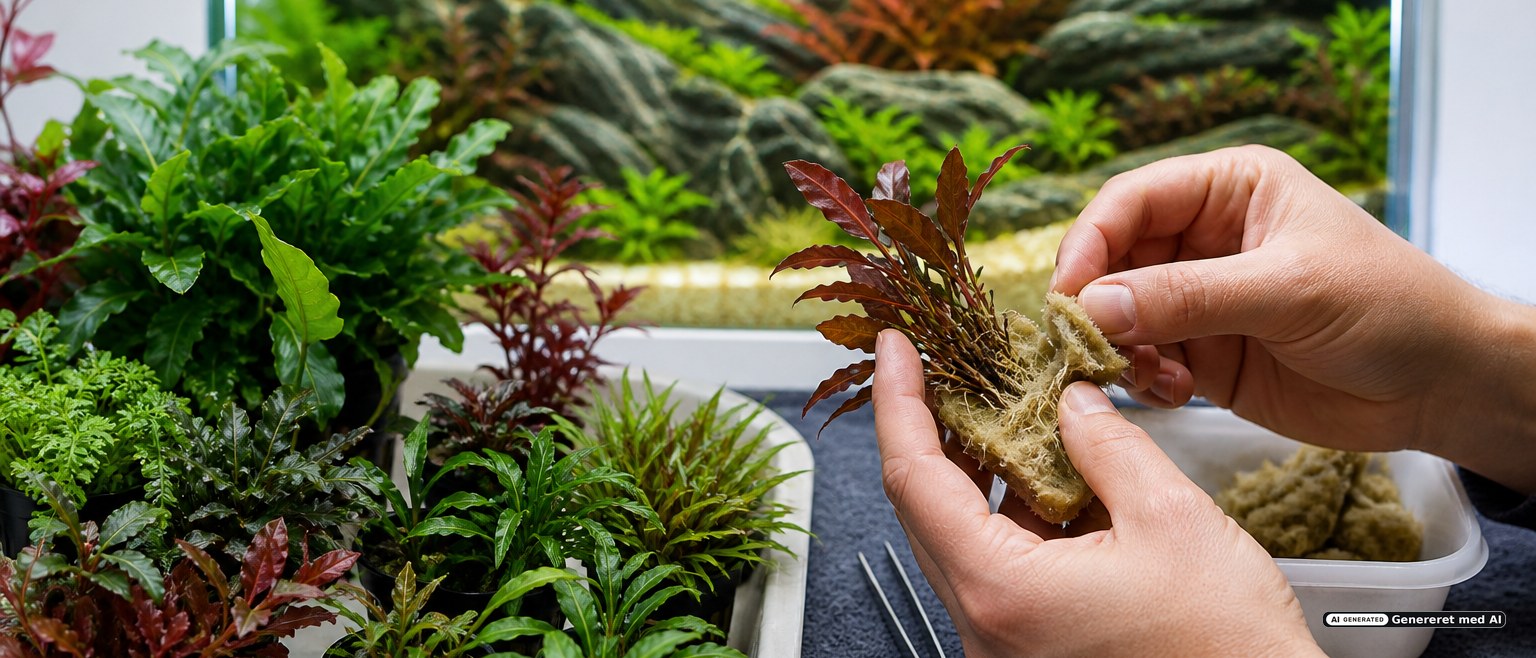 planting aquarium plants remove rockwool