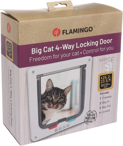 4 vejs kattedør - Jano + Tunnel hvid