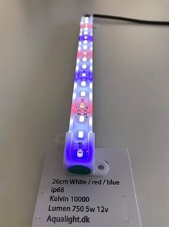 LED lys alubar 26cm Rød Hvid Blå 5W 10000 Kelvin - Aqualight