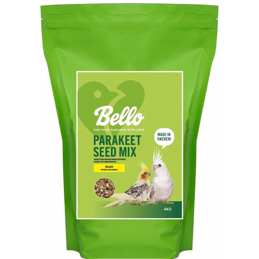 Bello Parakeet Seed mix Deluxe 4kg - uden vitaminer 
