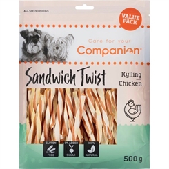 Chicken sandwich twist - 500g - Companion - godbid til hunde