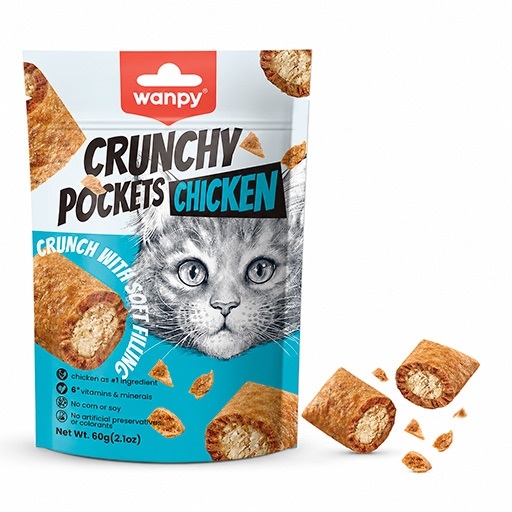 Cat Crunchy Pockets Chicken 60g - Wanpy