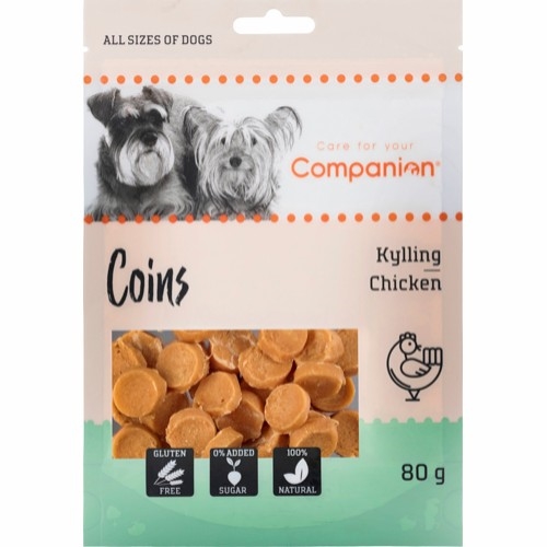 Chicken coins - 80g - Companion - godbid til hunde