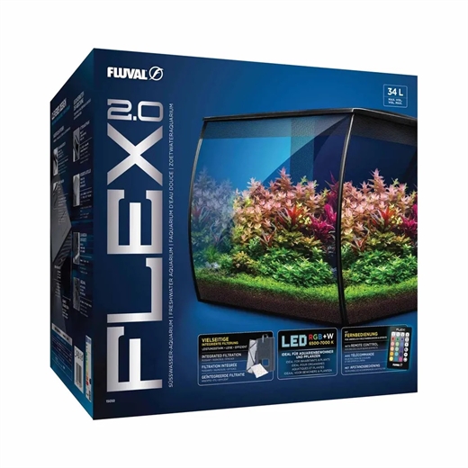 Fluval Flex Led 34l 2.0 sort 35x33x30cm 7w7500k 230l/t
