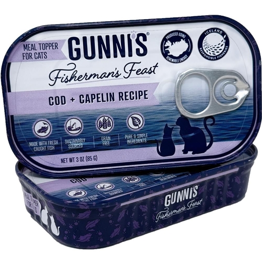 Gunnis Toppers Torsk & Lodde til kat 85g