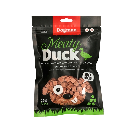 Kødfulde terninger af andegodbidder til hunde 300g