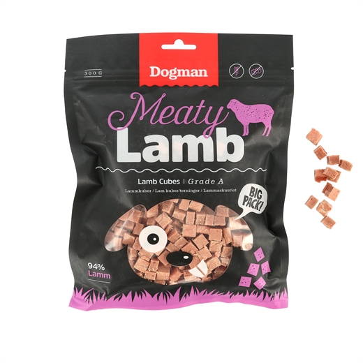 Kødfulde terninger af lammekød til hunde 300g