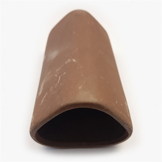 Mallehule S rund brun lukket en ende - 11,5x5,6x4cm