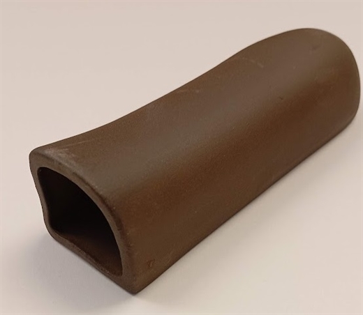 Mallehule S rund brun lukket en ende - 11,3x4x3,4cm