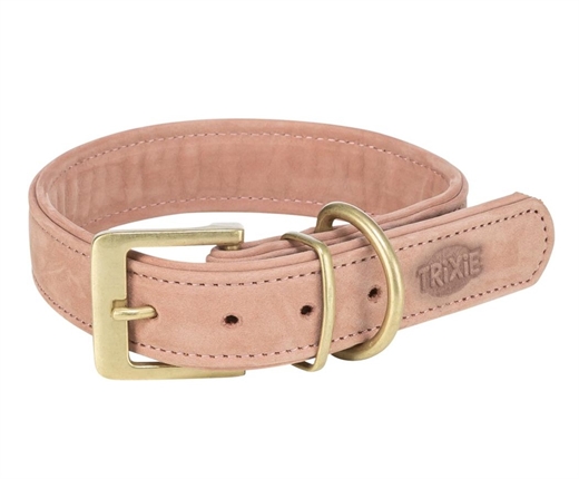 Pure hundehalsbånd læder ekstra bred XS 25–31cm 25mm Pink