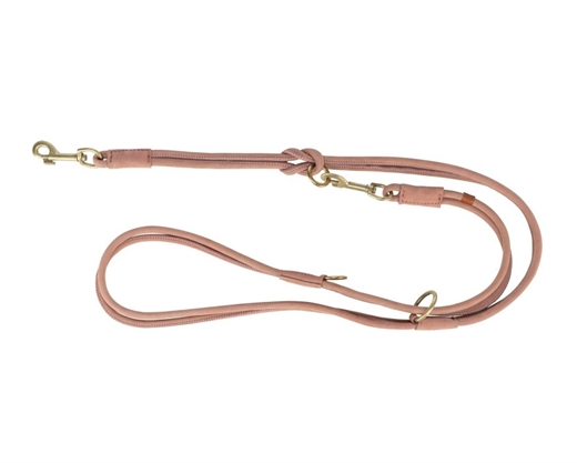 Pure justerbar hundesnor rundsyet læder S 2m 10mm Pink
