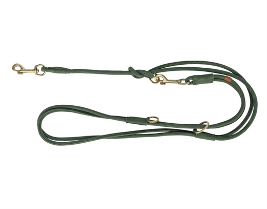 Pure justerbar hundesnor rundsyet læder S 2m 10mm Sage