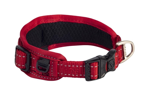 Rogz Classic Collar Padded halsbånd - XL 37-54cm - Rød