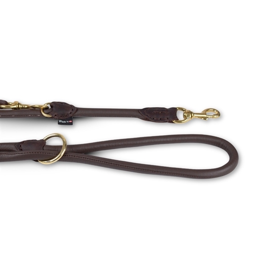 Walk\'it Rundsyet Dressurline Mørkebrun læder - Messing 12mm-220cm