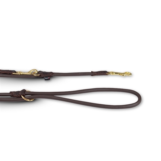 Walk\'it Rundsyet Dressurline Mørkebrun læder - Messing 8mm-220cm