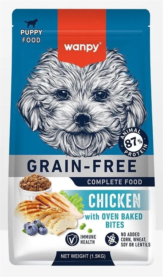 Wanpy Hundefoder - Hvalp - Kylling 1,5kg