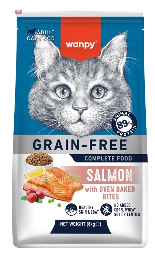 Wanpy Kattefoder - Voksen - Laks 8kg