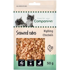 Chicken seaweed cubes - Companion 50g - godbid til katte - BestFør 28.01.2024