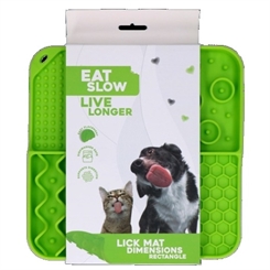 Eat Slow Live Longer Lick Mat Dimensions Rectangle Grøn