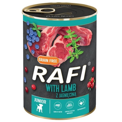 RAFI Hvalp - Lam Blåbær og Tranebær 400g dåse