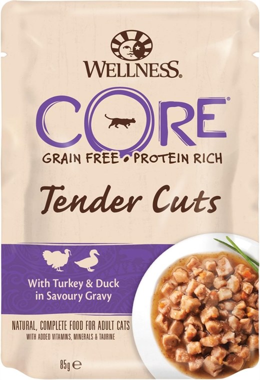 CORE kattemad - Tender Cuts m/kalkun og and i sovs