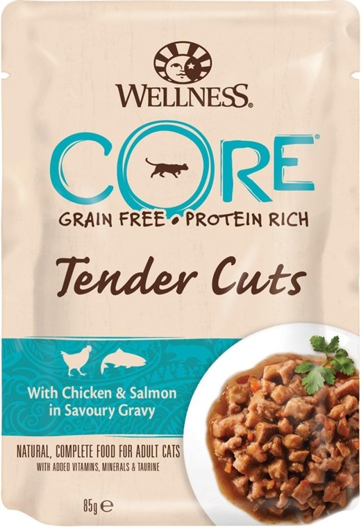 CORE kattemad - Tender Cuts m/kylling og laks i sovs 85g