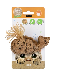 kork hval med hørstof - kattelegetøj